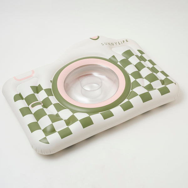 SUNNYLiFE Olive color inflatable Luxe Lie-On Float Camera