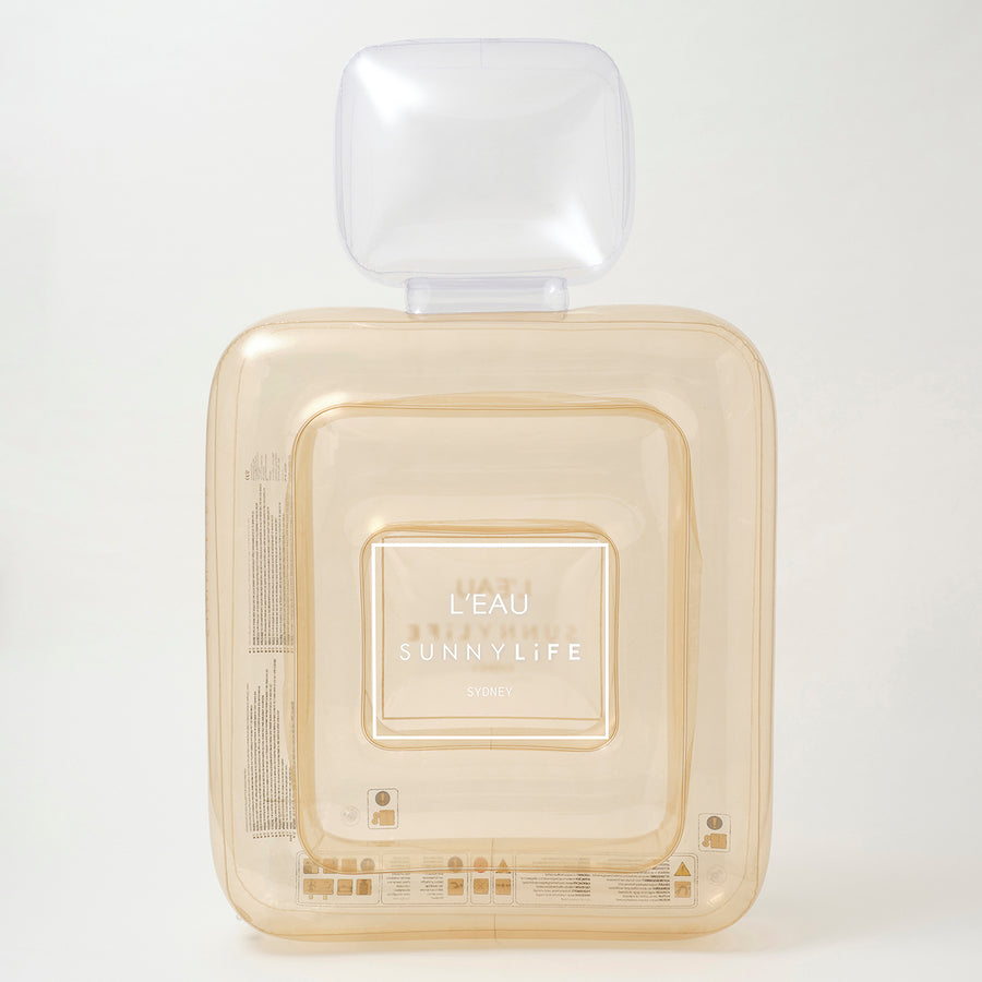SUNNYLiFE Champagne color inflatable Luxe Lie-On Float Parfum