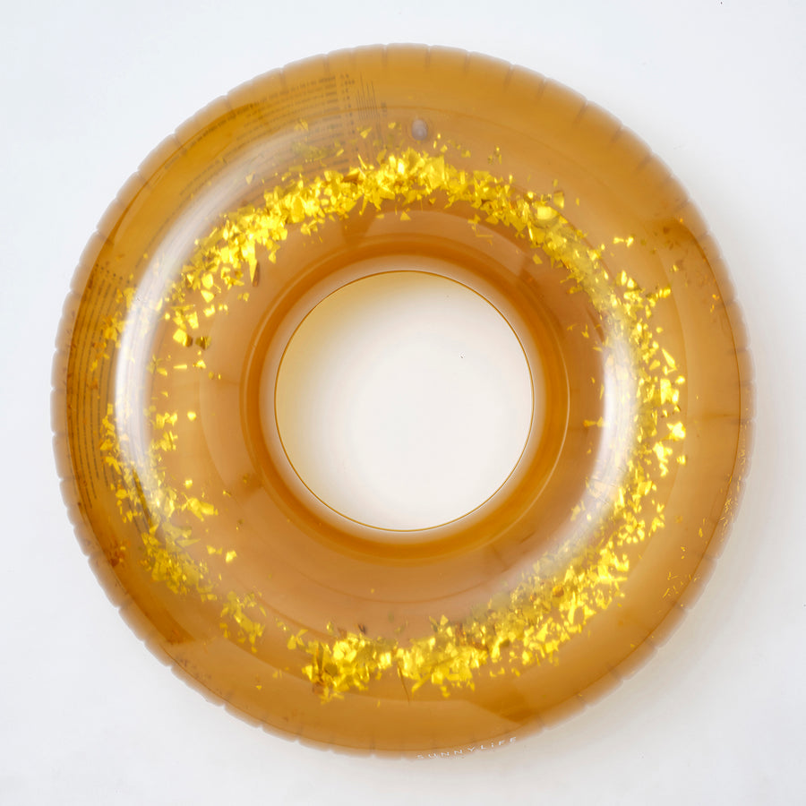 SUNNYLiFE gold color inflatable Pool Ring Disco Gold