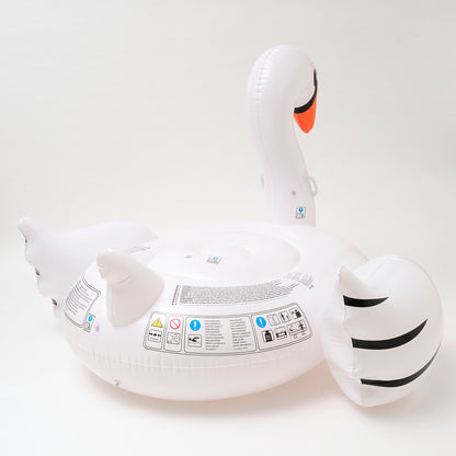 SUNNYLiFE white color inflatable Luxe Ride-On Float Swan