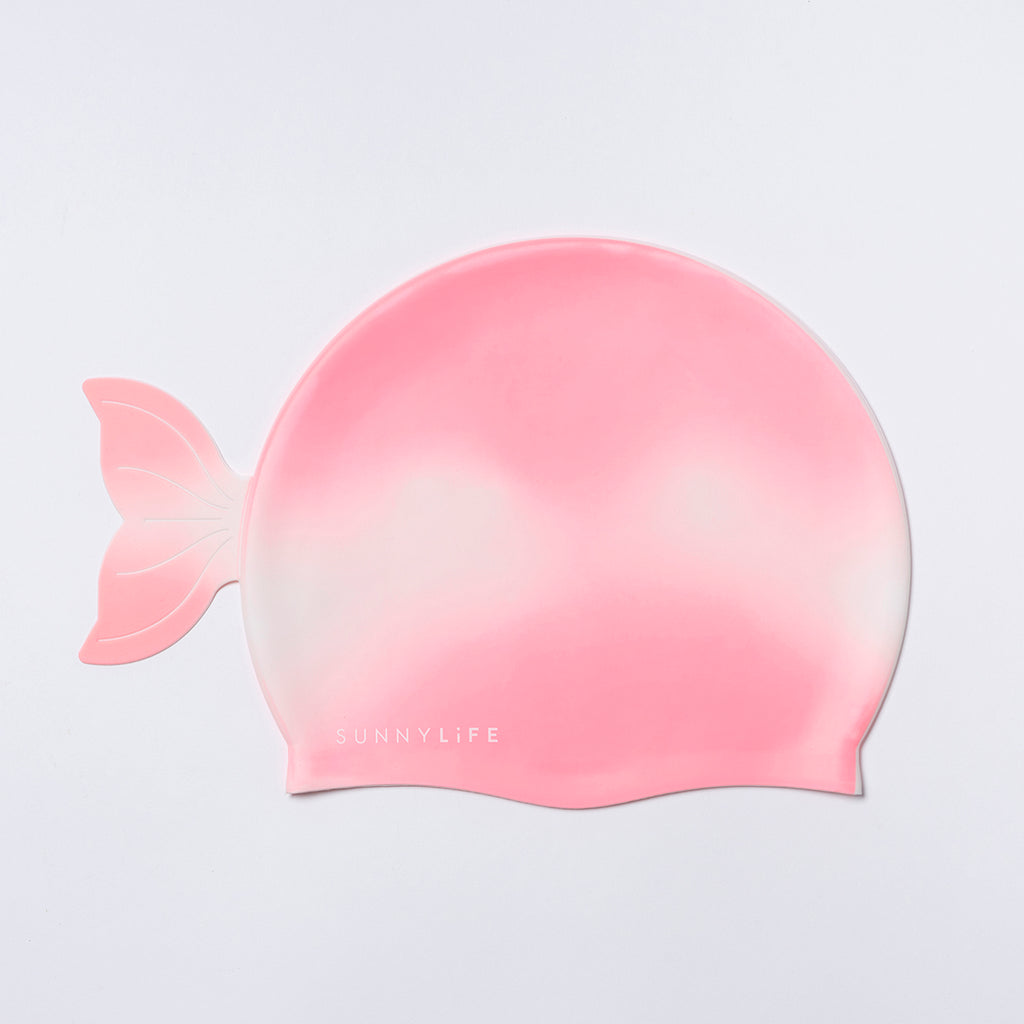 SUNNYLiFE pink color Shaped Swimming Cap Ocean Treasure Rose