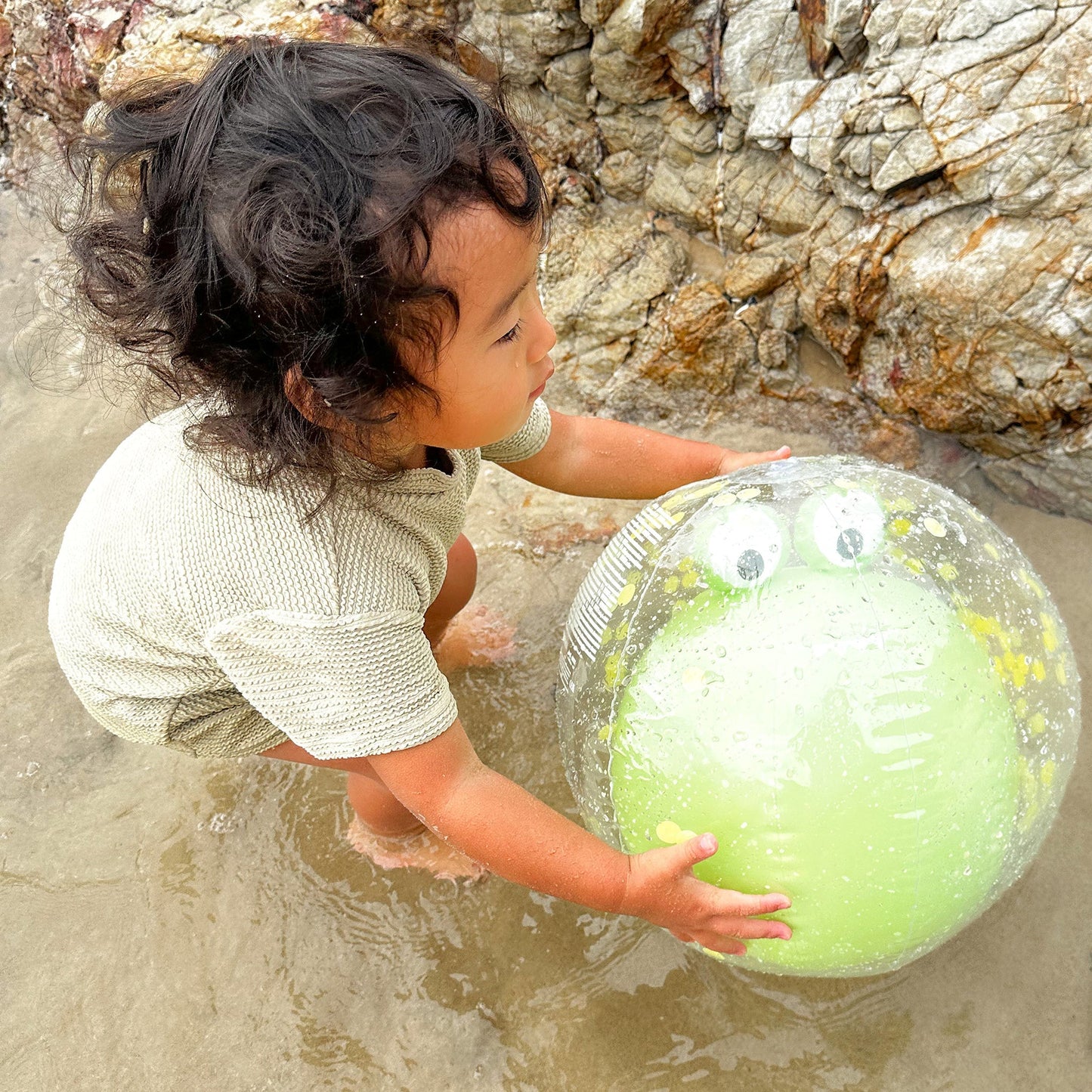 3D Inflatable Beach Ball Cookie the Croc Light Khaki