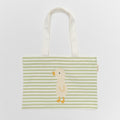 Kids Canvas Beach Bag Duck Sage Stripe