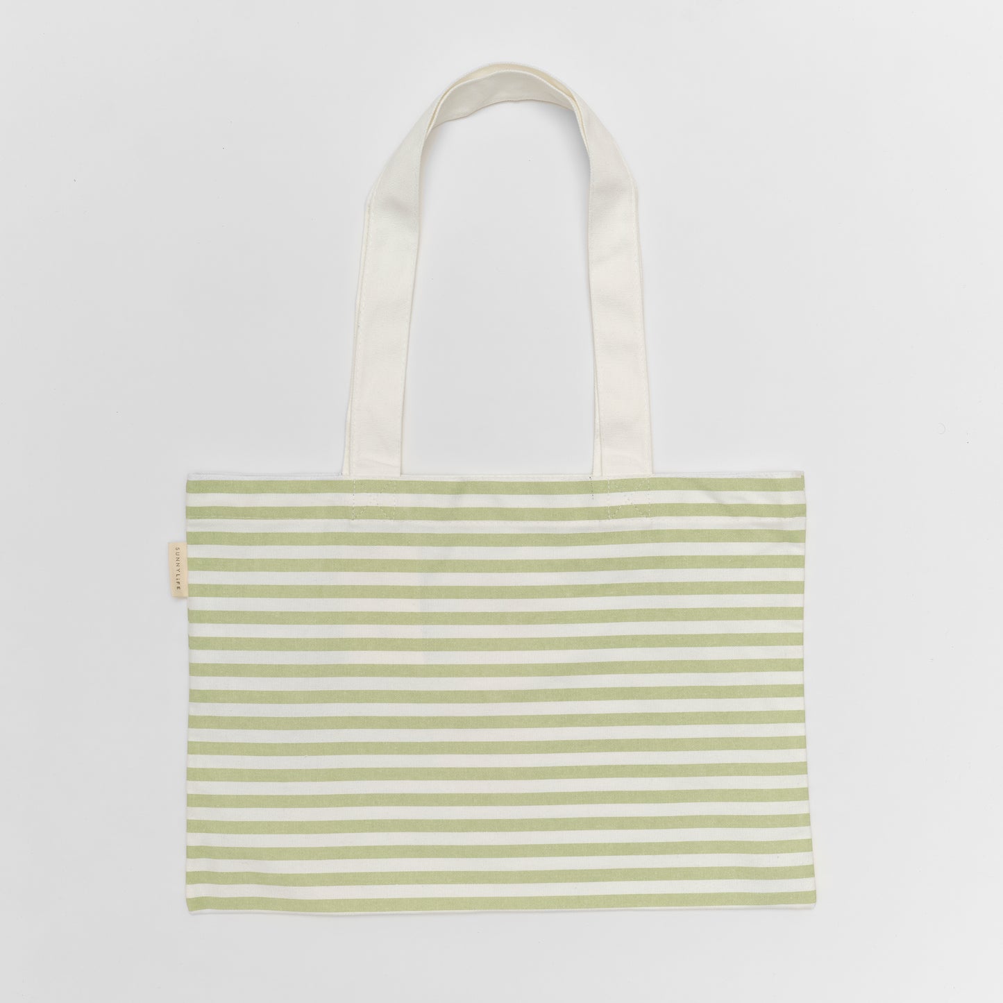 Kids Canvas Beach Bag Duck Sage Stripe
