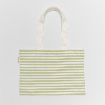 Kids Canvas Beach Bag Duck Sage Stripe