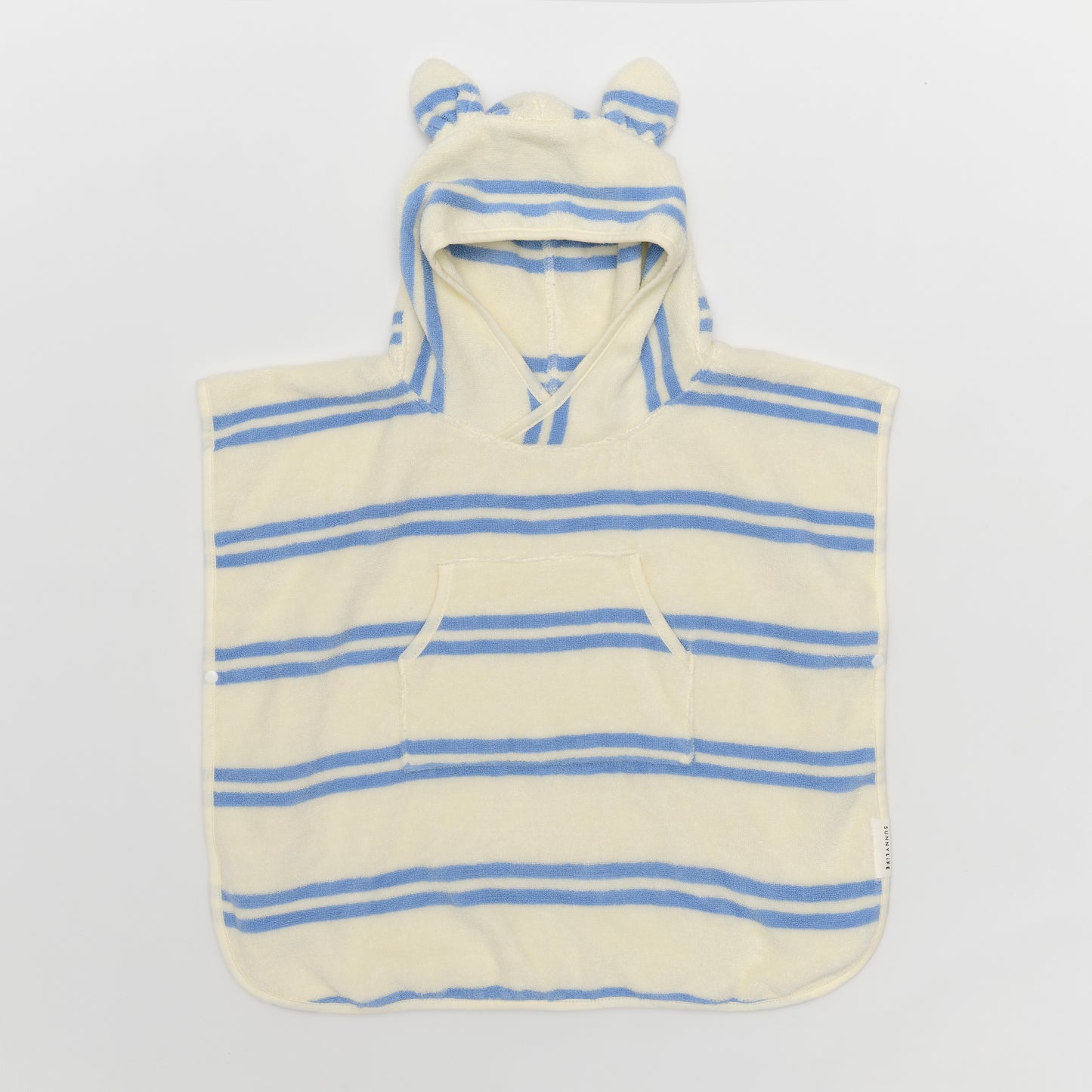 Kids Character Hooded Towel Sid the Seagull Blue Stripe