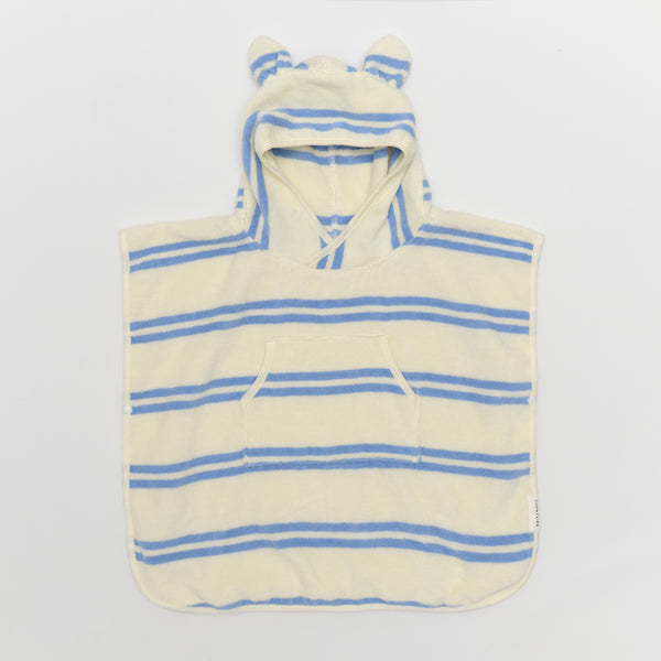 Kids Character Hooded Towel Sid the Seagull Blue Stripe