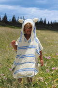 Kids Character Hooded Towel Sid the Seagull Blue Stripe