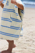 Kids Character Hooded Towel Sid the Seagull Blue Stripe