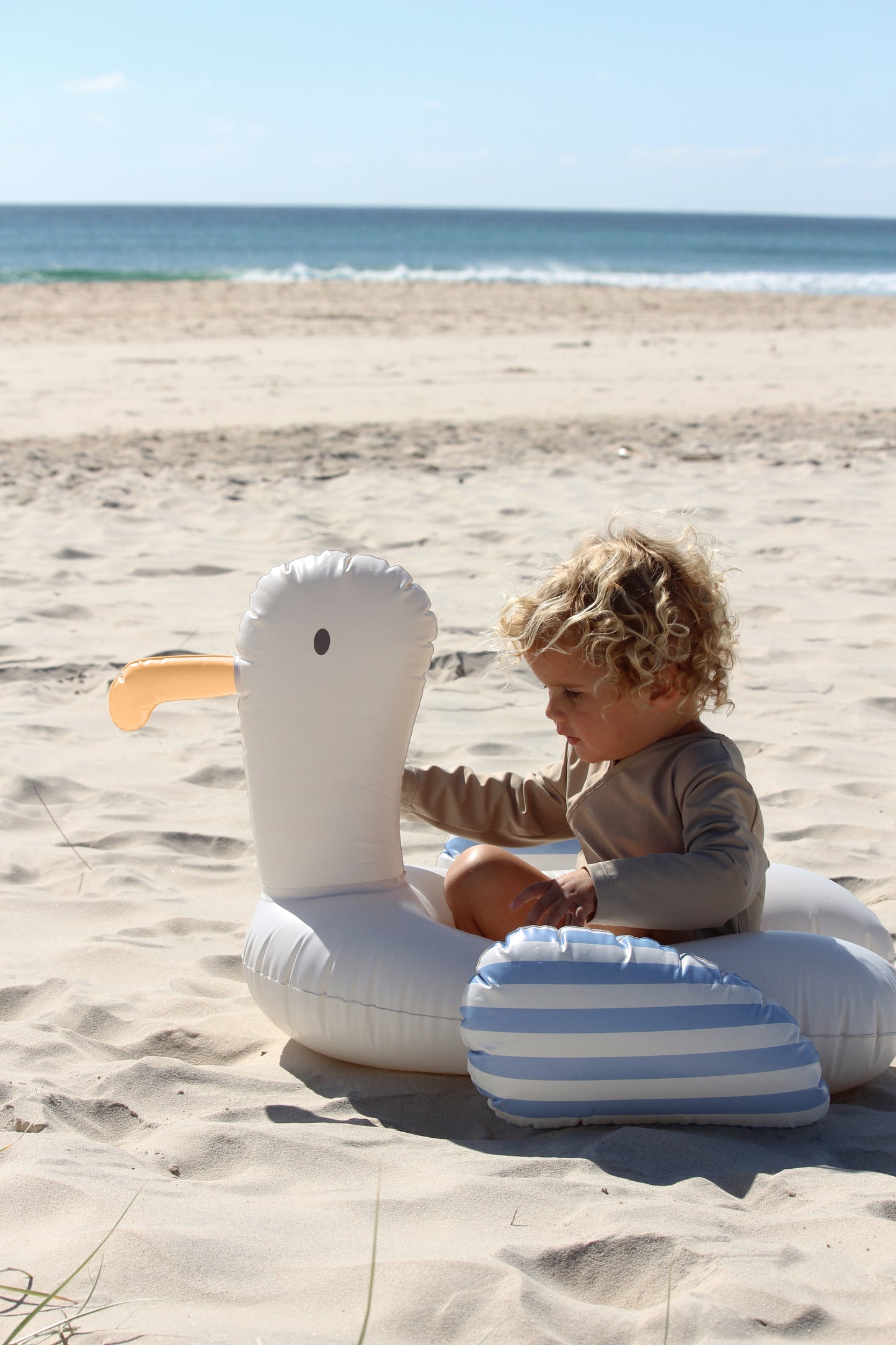 Kids Tube Pool Ring Sid the Seagull Blue Stripe