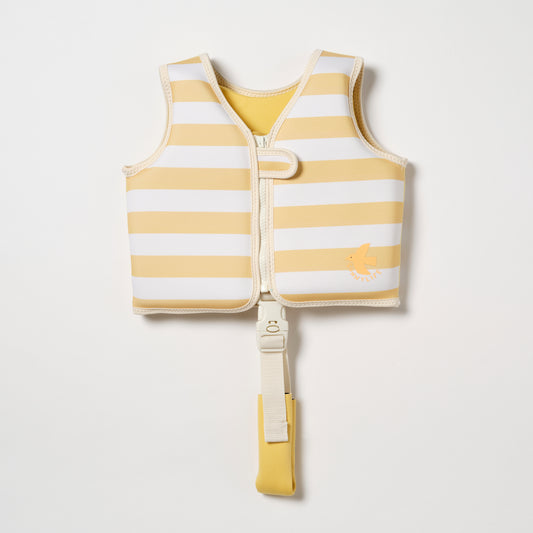 Kids Swim Vest 1-2 Sid the Seagull Mustard Stripe