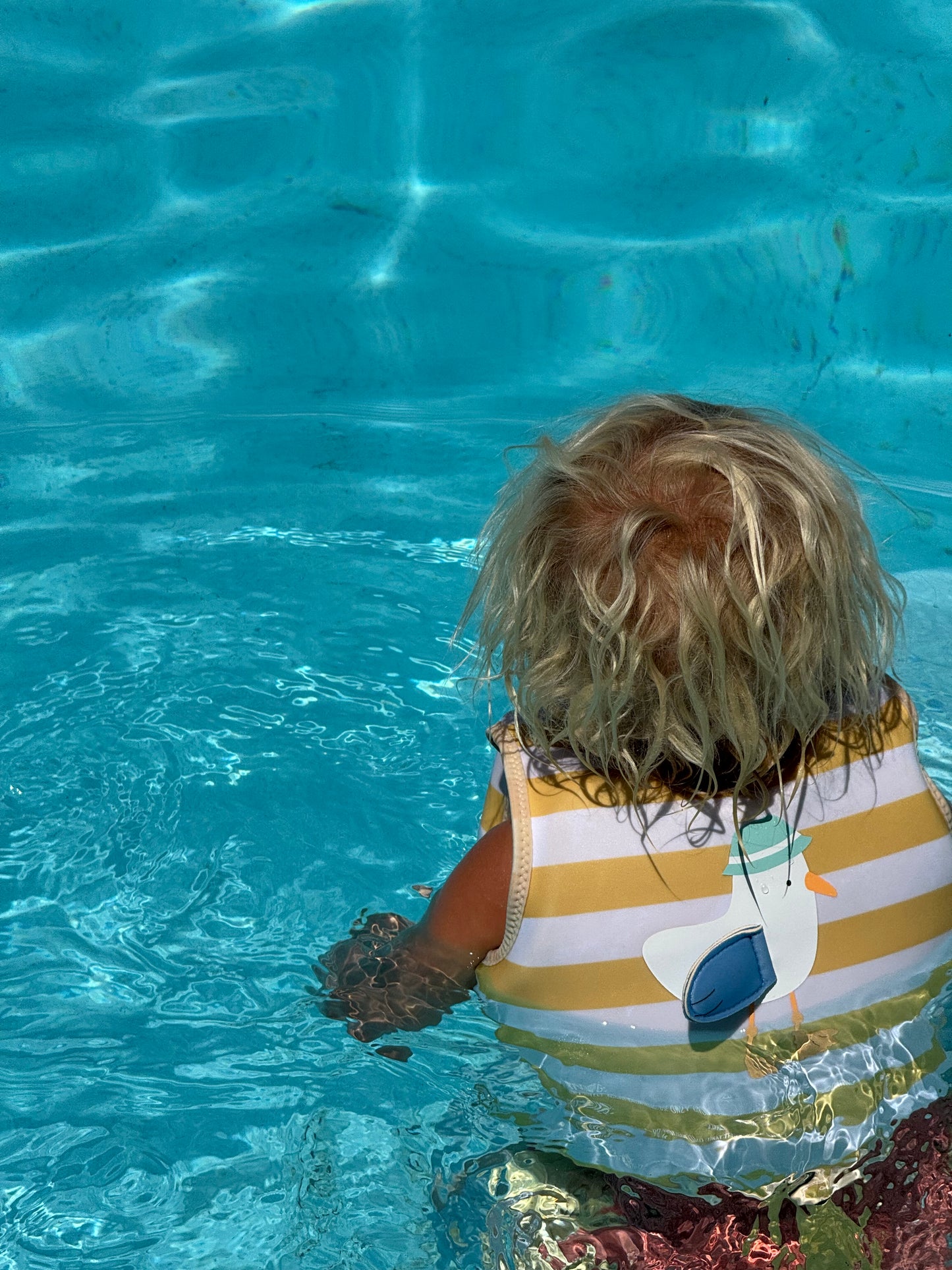 Kids Swim Vest 1-2 Sid the Seagull Mustard Stripe