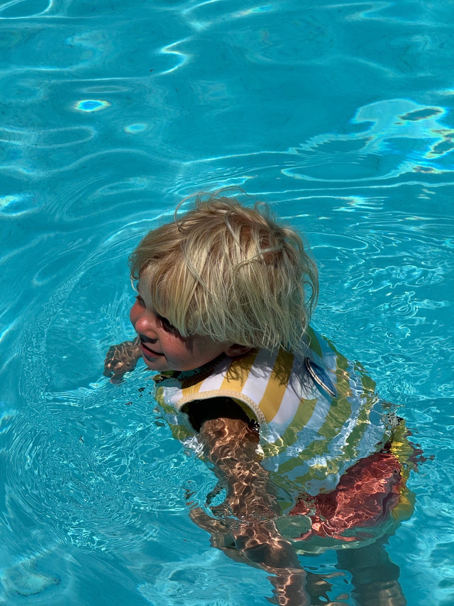 Kids Swim Vest 1-2 Sid the Seagull Mustard Stripe