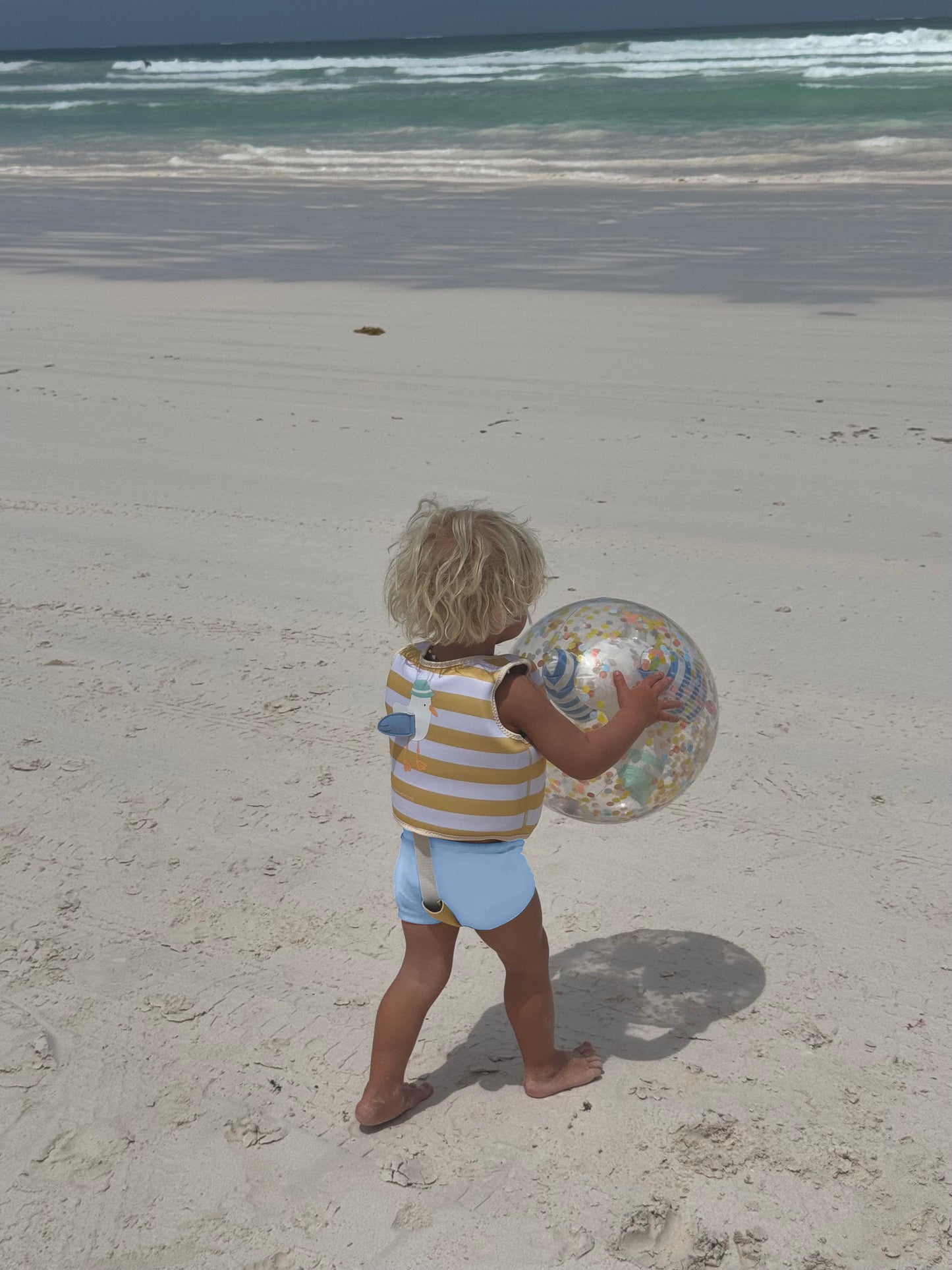 Kids Swim Vest 2-3 Sid the Seagull Mustard Stripe