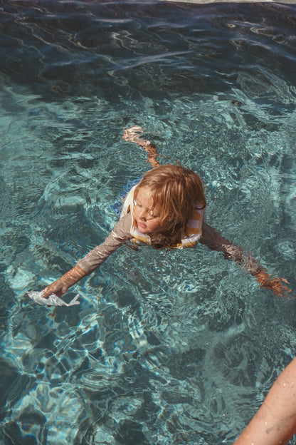 Kids Swim Vest 3-6 Sid the Seagull Mustard Stripe