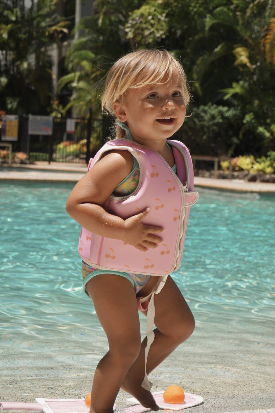Kids Swim Vest 1-2 Cotton Candy Cherry