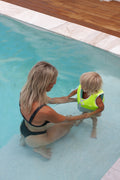 Salty the Shark Swim Vest 2-3 Aqua Neon Yellow