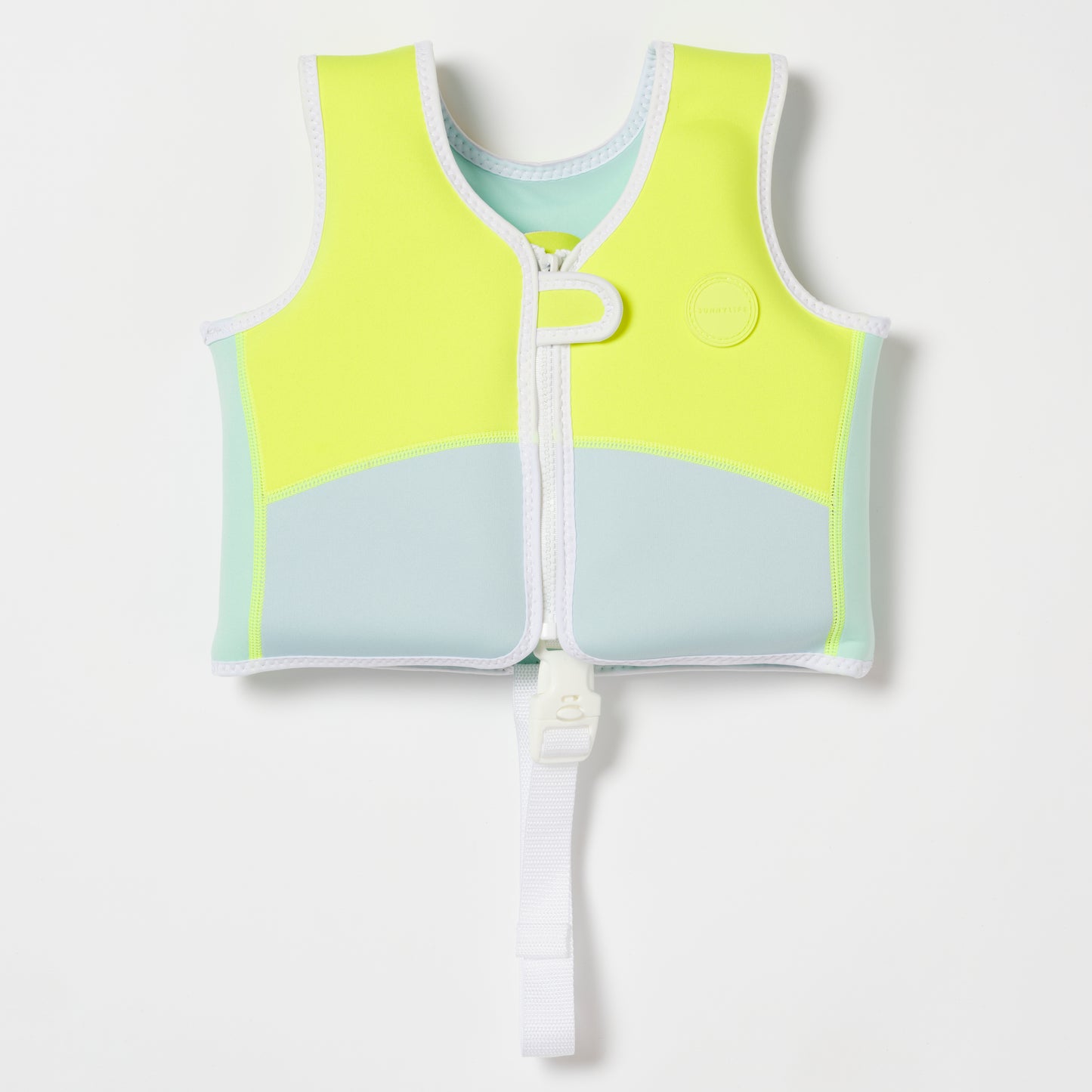 Salty the Shark Swim Vest 1-2 Aqua Neon Yellow
