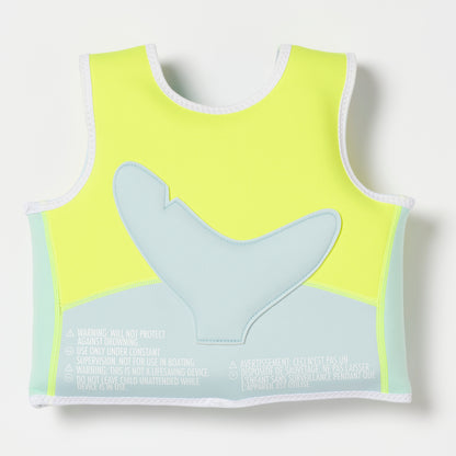 Salty the Shark Swim Vest 1-2 Aqua Neon Yellow