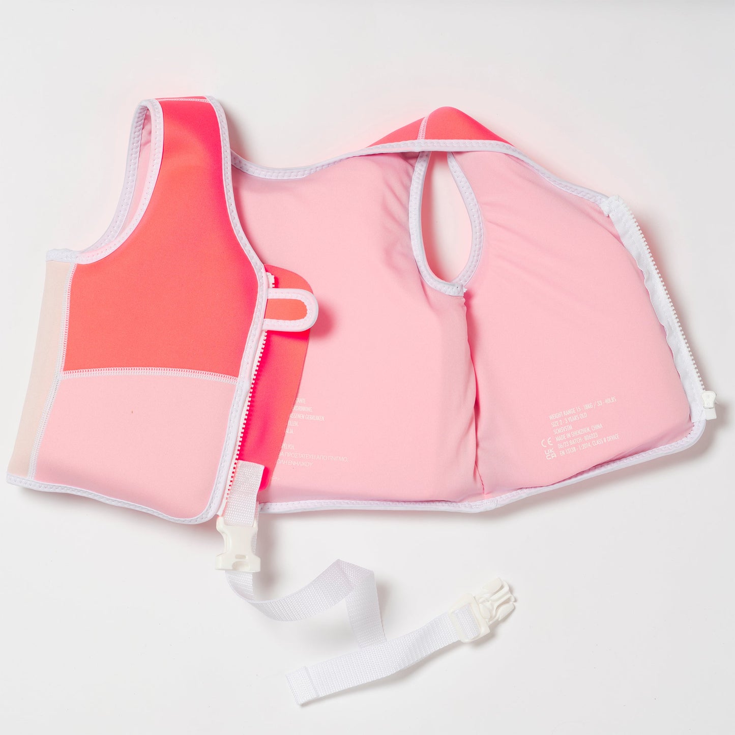 Melody the Mermaid Swim Vest 2-3 Neon Strawberry