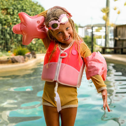 Melody the Mermaid Swim Vest 1-2 Neon Strawberry