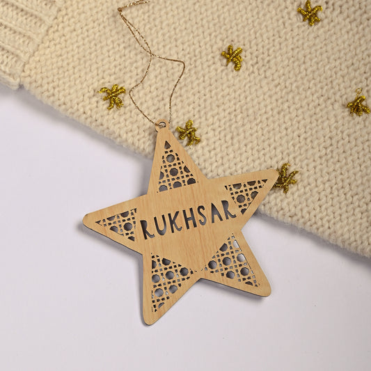 Personalised Tree Ornament | Rattan Star