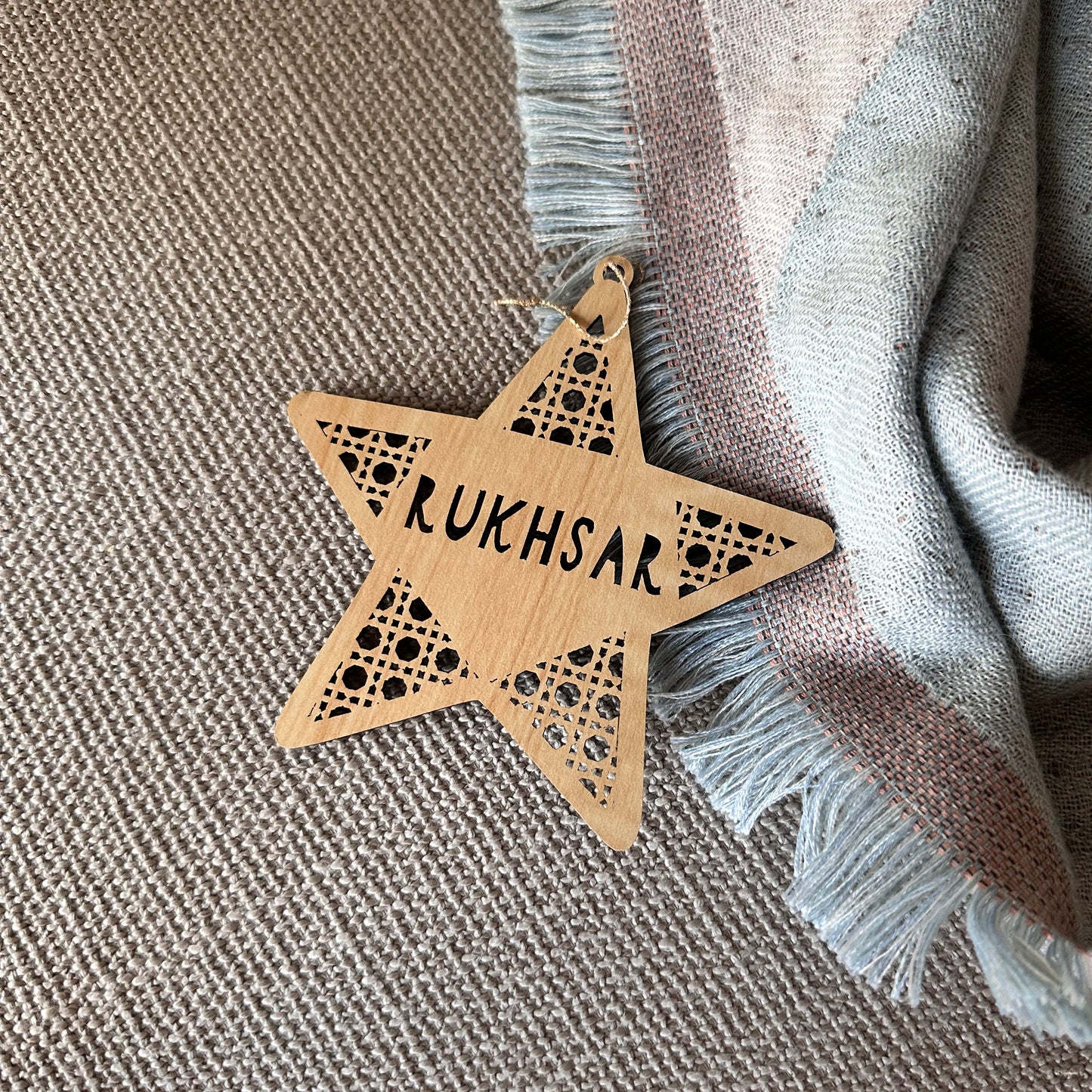 Personalised Tree Ornament | Rattan Star