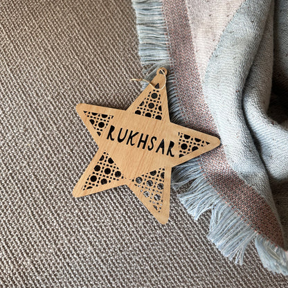 Personalised Tree Ornament | Rattan Star