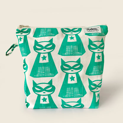 TRAVEL - Toilet Bag - Supermeow Green