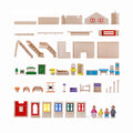 PLAYWELL WOODEN DOLL HOUSE