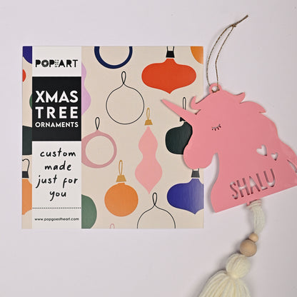 Personalised Tree Ornament | Tassel Unicorn