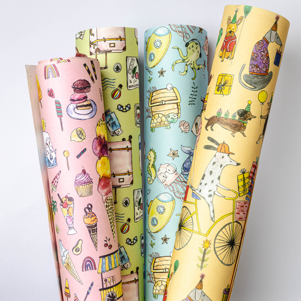 Gift Wrap | All Prints - 4 Designs x 2 Each | 8 Sheets