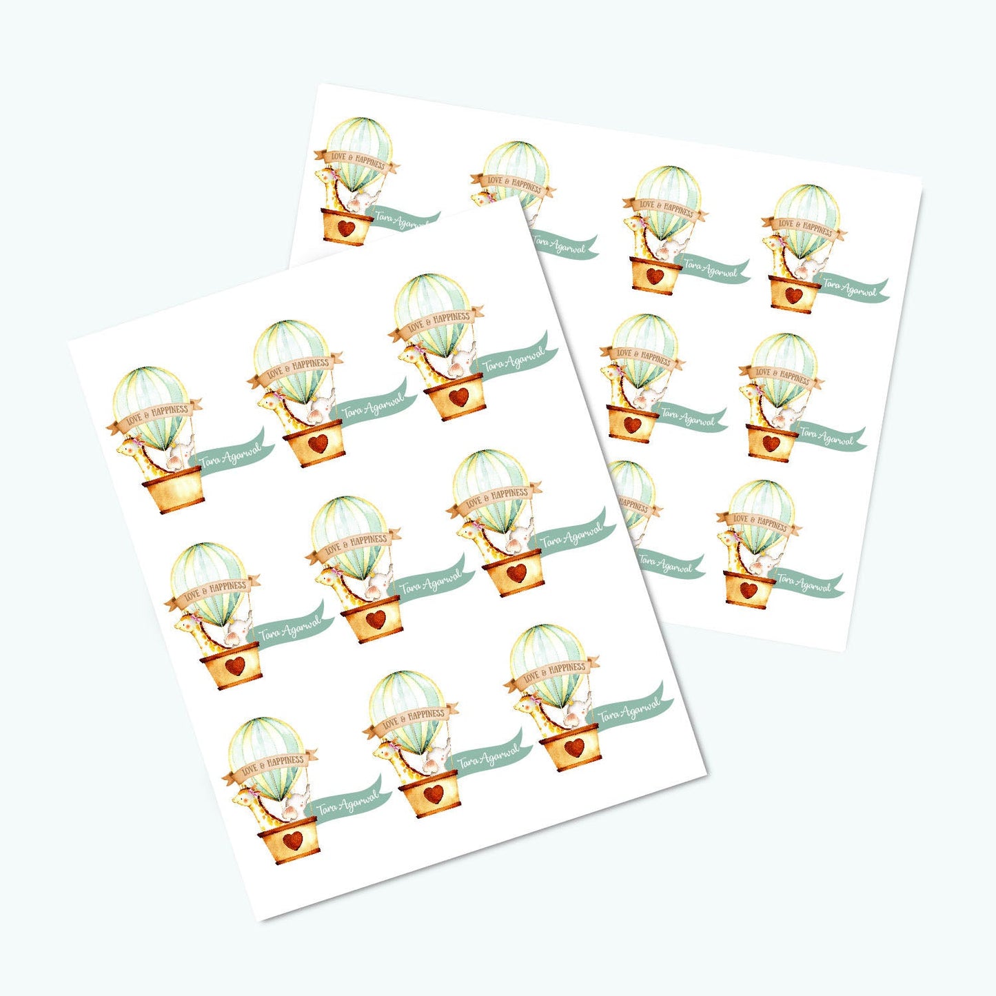 Personalised Sticker Sheet - Set of 2 | Waterproof