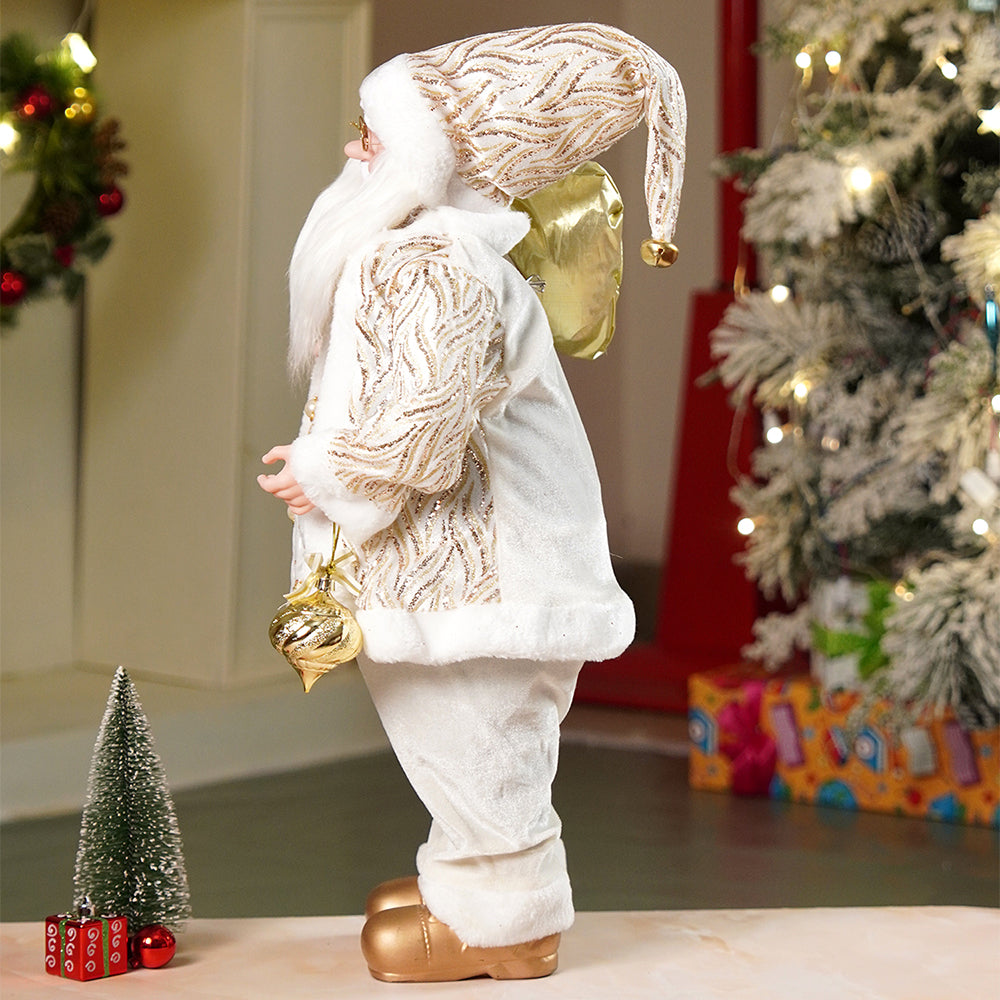 Gold shimmer robe Moving Face Musical christmas Santa Home and Table Décor