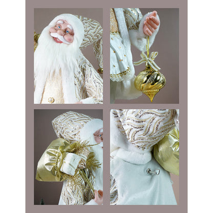 Gold shimmer robe Moving Face Musical christmas Santa Home and Table Décor