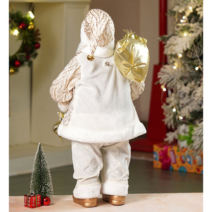 Gold shimmer robe Moving Face Musical christmas Santa Home and Table Décor
