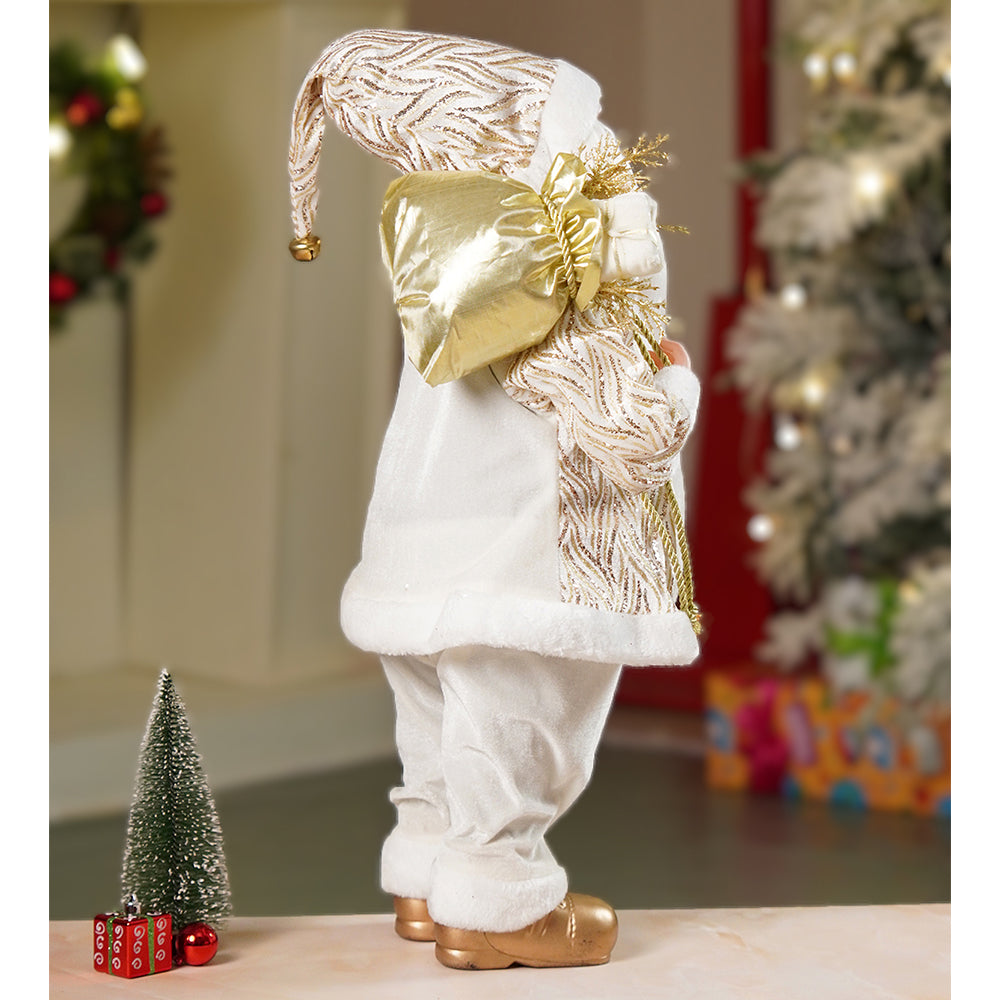 Gold shimmer robe Moving Face Musical christmas Santa Home and Table Décor