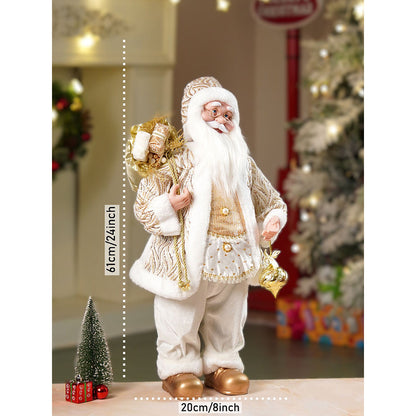Gold shimmer robe Moving Face Musical christmas Santa Home and Table Décor
