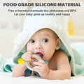 Playbox Infant Wooden Teether, Baby Teething Toys Silicone Teethers Bpa Free Silicone Rudder With Wooden Ring Soothe Babies Gums (Bright)