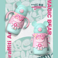Little Surprise box Baby Blue 2d Magic Bear Kids Water bottle for Infants and Toddlers with Handles, 350 ML