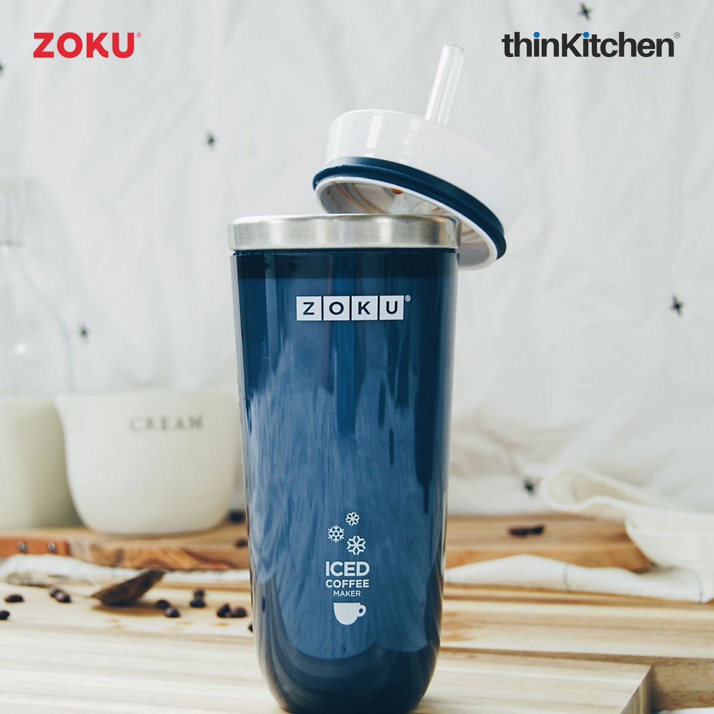 thinKitchen™ Zoku Iced Coffee Maker, Grey, 325ml
