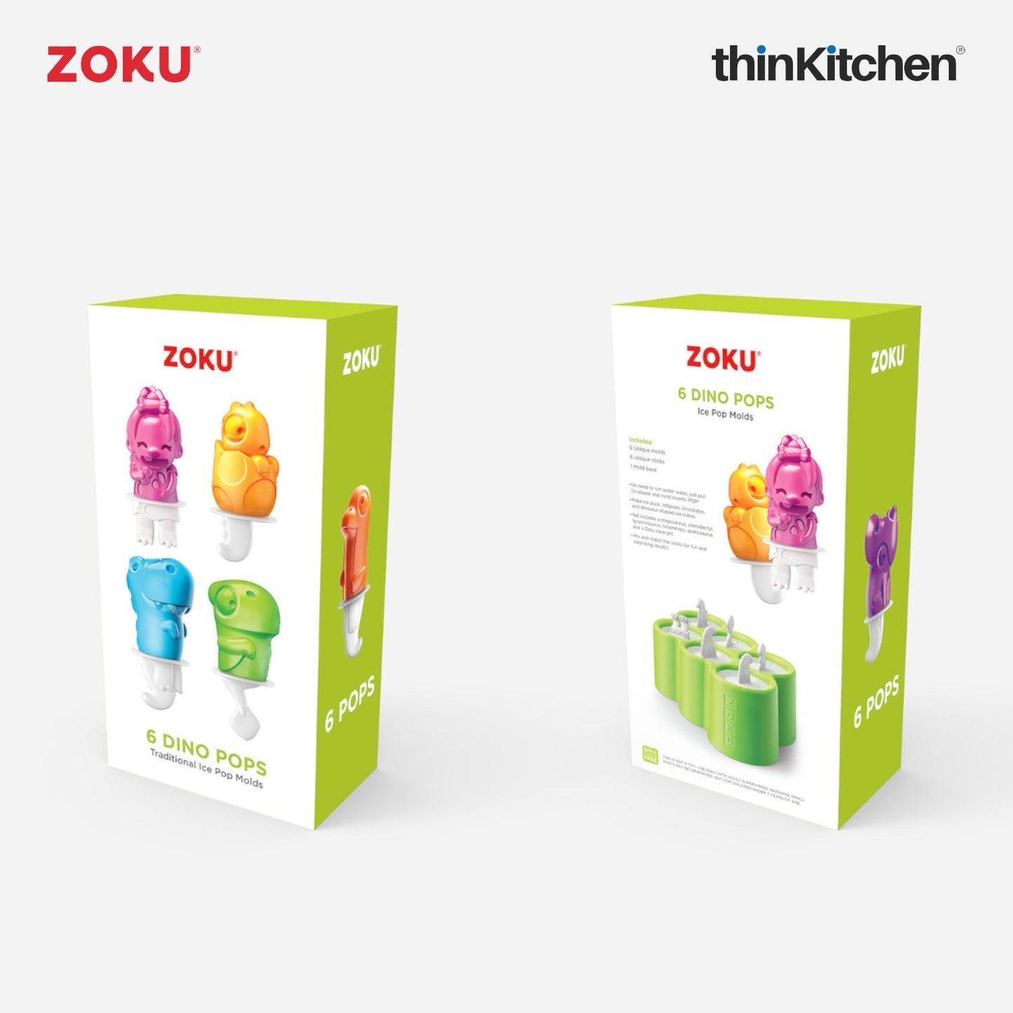 thinKitchen™ Zoku Dinosaur Pop Mold (6 pop)