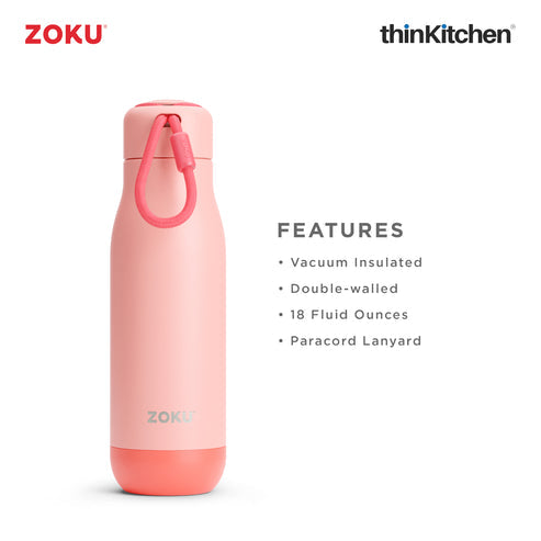 thinKitchen | Zoku Coral Stainless Steel Bottle