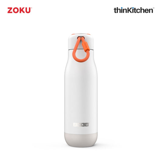 thinKitchen™ Zoku Stainless Steel Bottle, White, 500ml