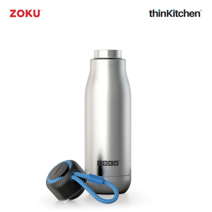 thinKitchen™ Zoku Silver Vaccum insulated Stainless Steel Bottle, 500ml