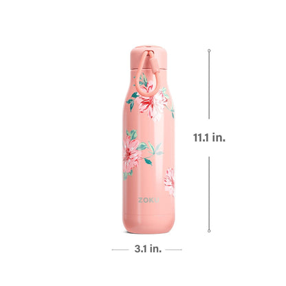 thinKitchen™ Zoku Stainless Steel Rose Petal Bottle, Pink, 750ml