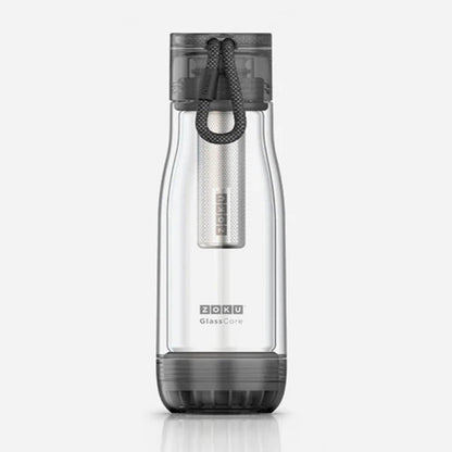 thinKitchen™ Zoku Glass Core Bottle with Tea Infuser, 475ml