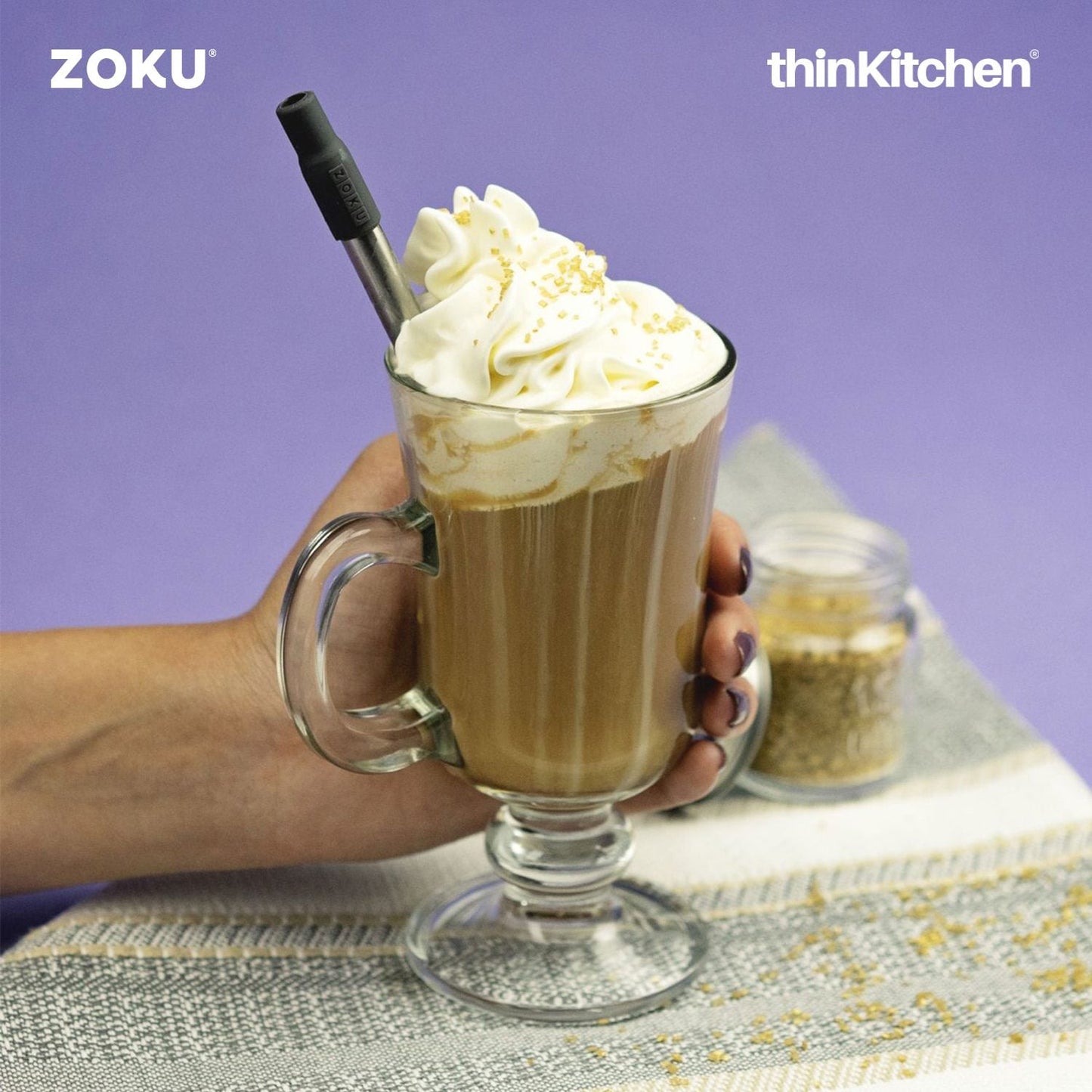 thinKitchen™ Zoku Grey Two Tone Pocket Straw