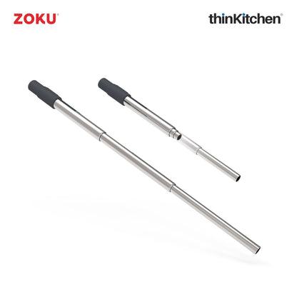 thinKitchen™ Zoku Grey Two Tone Pocket Straw