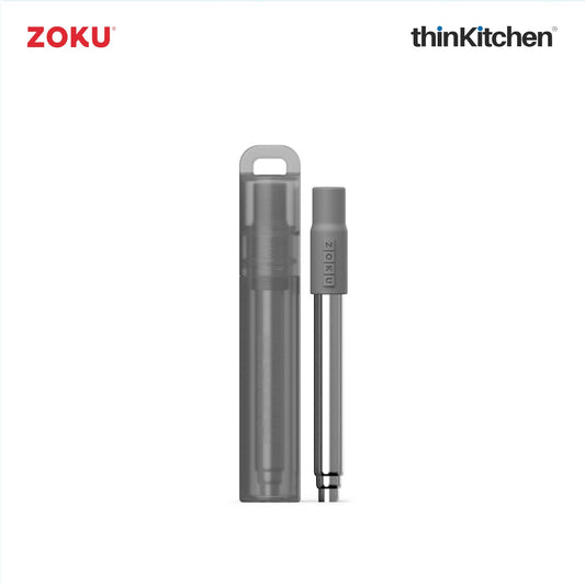 thinKitchen™ Zoku Grey Two Tone Pocket Straw